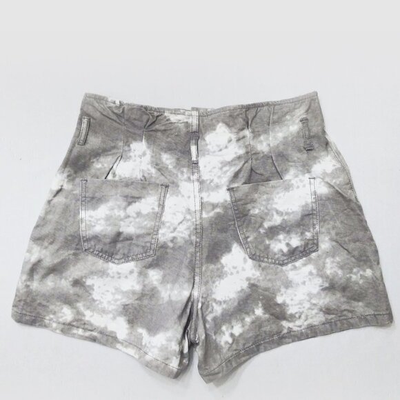 MUSTARD SEED Tie Dye Paperbag High Waist Shorts Button Fly Mushroom Sz M - Picture 4 of 6